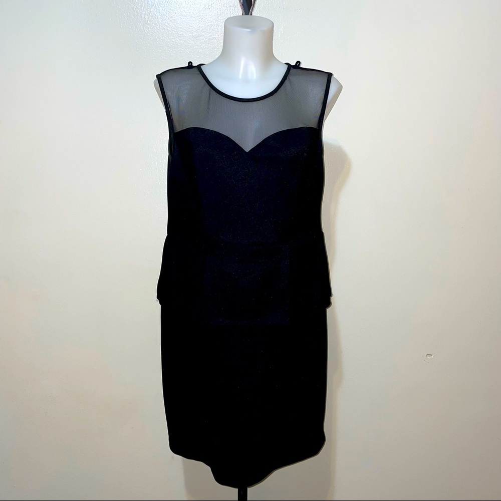 Illusion Neck Peplum Dress (LBD)